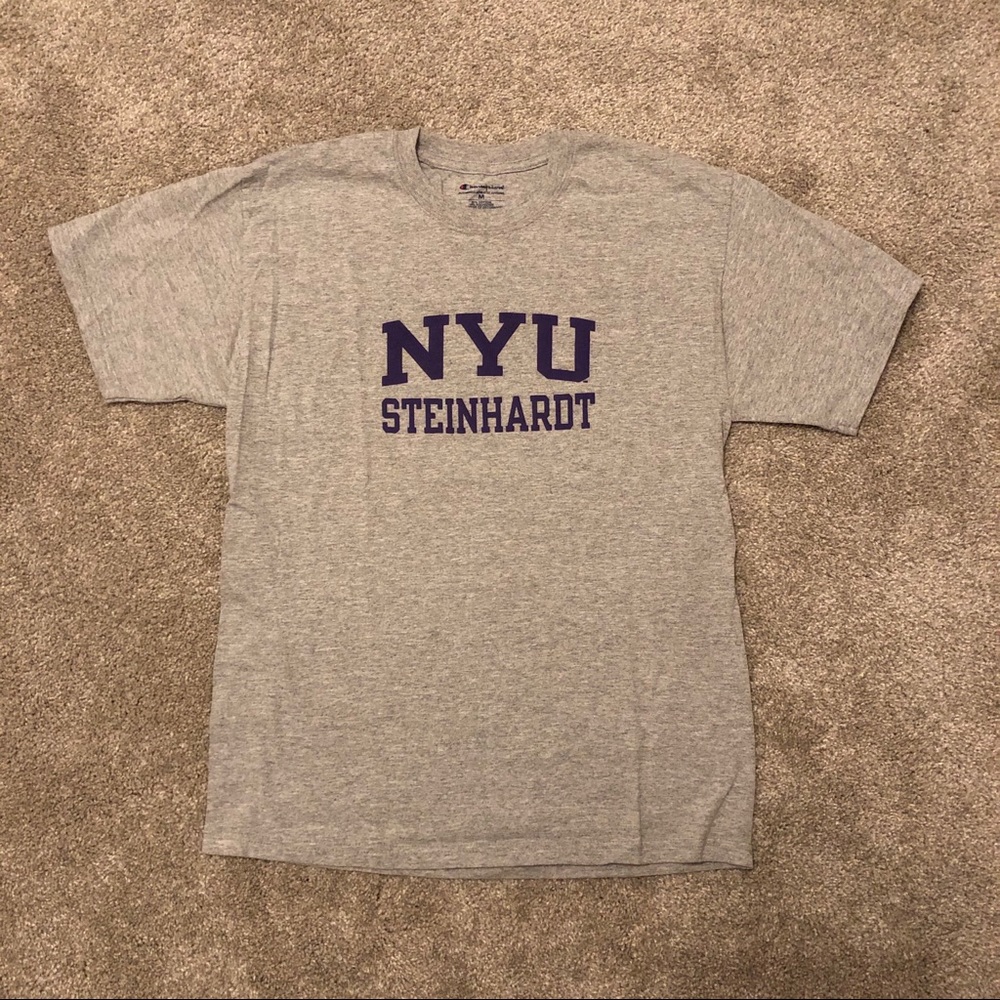 NWOT grey with purple text NYU Steinhardt tee
